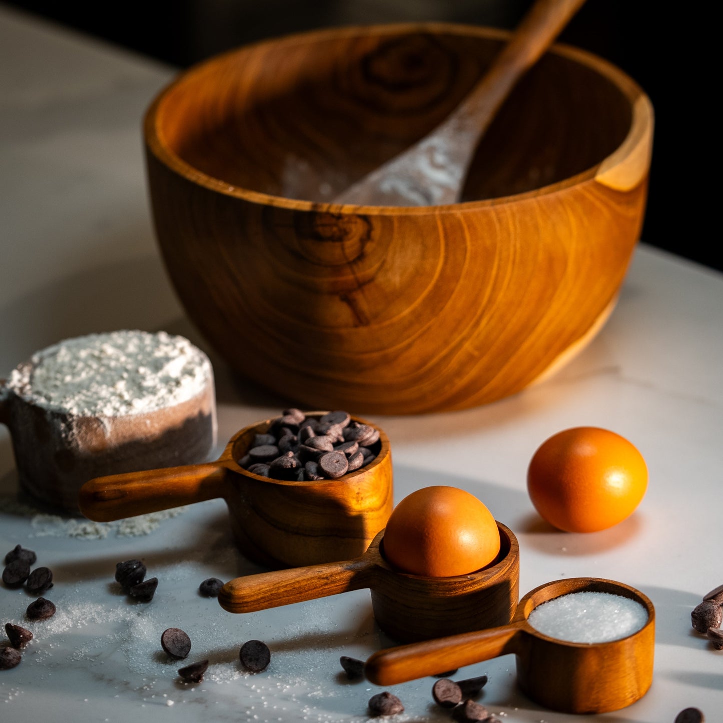 Teak mixing bowl