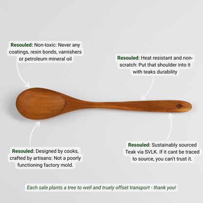 Kitchen Utensil Set is the perfect kitchen sidekick, bringing together five beautifully crafted, high quality, sustainable teak tools for every culinary adventure. 
Spatula: 31.5cm x 8.5cm
Wooden Spoon: 30cm x 6cm x 2cm
Spaghetti Server: 31cm x 7cm x 4cm
Tongs: 22cm x 7cm x 3cm
Ladle: 31cm x 4cm x 10cm
Utensil Holder: 14cm x 9cm
FREE 50ml bottle of Hemp Oil