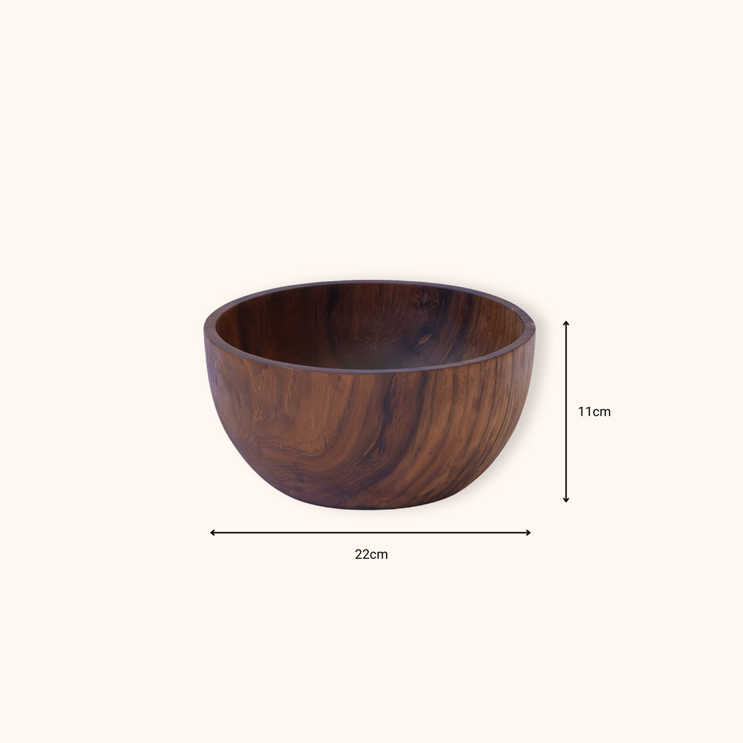 Teak mixing bowl