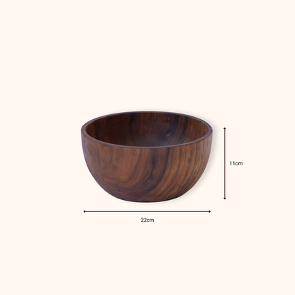 Teak mixing bowl