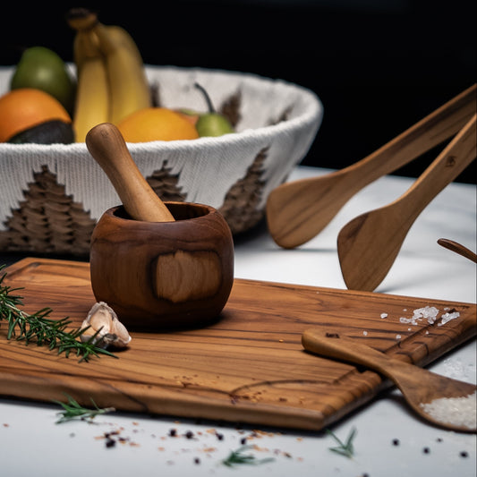 Teak Mortar and Pestle