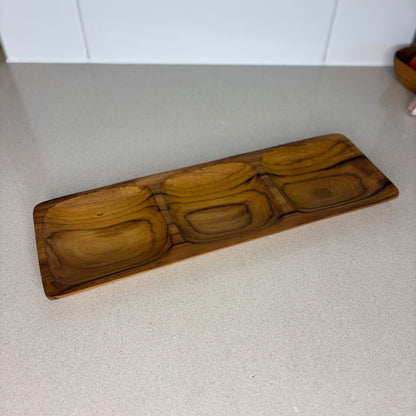 This teak tapas plate is Perfect for serving dips, snacks, sauces, or sides.
30cm x 10cm x 2cm